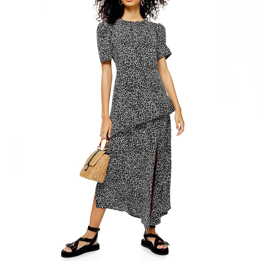 NEW TOPSHOP ANIMAL PRINT RUFFLE MAXI DRESS - Picture 9 of 9